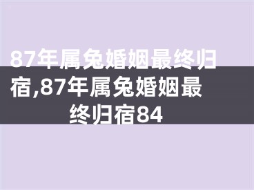 87年属兔婚姻最终归宿,87年属兔婚姻最终归宿84
