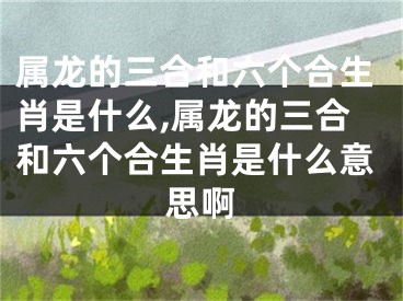 属龙的三合和六个合生肖是什么,属龙的三合和六个合生肖是什么意思啊