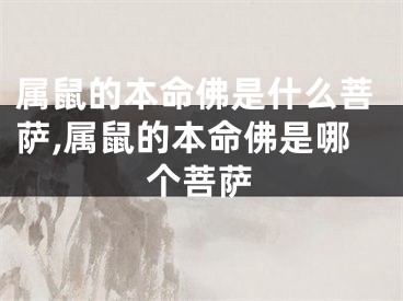 属鼠的本命佛是什么菩萨,属鼠的本命佛是哪个菩萨