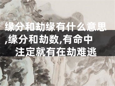 缘分和劫缘有什么意思,缘分和劫数,有命中注定就有在劫难逃