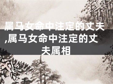 属马女命中注定的丈夫,属马女命中注定的丈夫属相