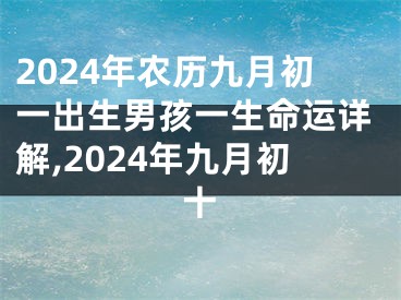 2024年农历九月初一出生男孩一生命运详解,2024年九月初十