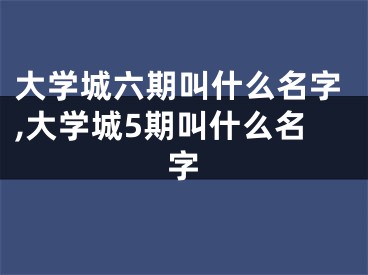 大学城六期叫什么名字,大学城5期叫什么名字