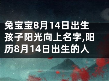 兔宝宝8月14日出生孩子阳光向上名字,阳历8月14日出生的人