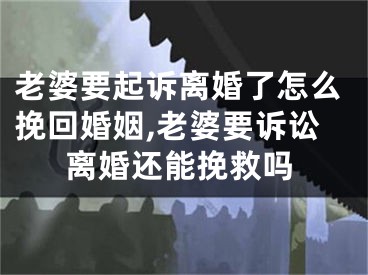 老婆要起诉离婚了怎么挽回婚姻,老婆要诉讼离婚还能挽救吗