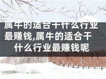 属牛的适合干什么行业最赚钱,属牛的适合干什么行业最赚钱呢