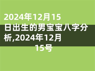 2024年12月15日出生的男宝宝八字分析,2024年12月15号