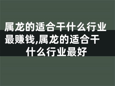 属龙的适合干什么行业最赚钱,属龙的适合干什么行业最好