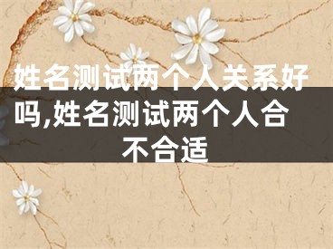 姓名测试两个人关系好吗,姓名测试两个人合不合适