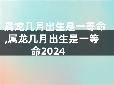 属龙几月出生是一等命,属龙几月出生是一等命2024