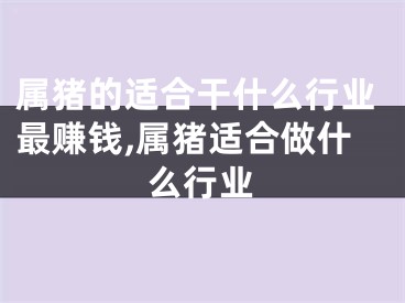 属猪的适合干什么行业最赚钱,属猪适合做什么行业