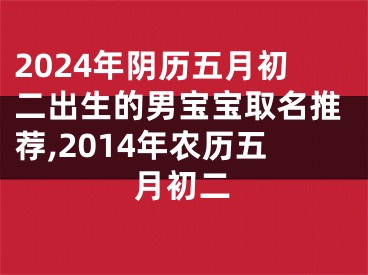 2024年阴历五月初二出生的男宝宝取名推荐,2014年农历五月初二