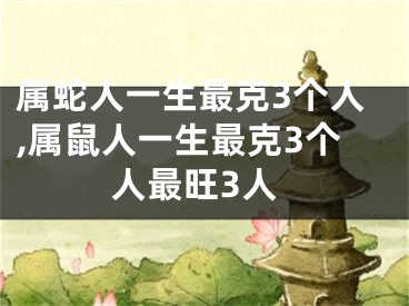 属蛇人一生最克3个人,属鼠人一生最克3个人最旺3人