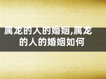 属龙的人的婚姻,属龙的人的婚姻如何