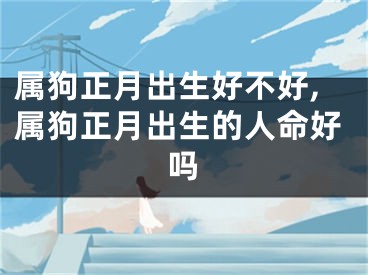 属狗正月出生好不好,属狗正月出生的人命好吗