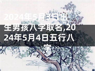 2024年5月3日出生男孩八字取名,2024年5月4日五行八字