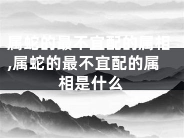 属蛇的最不宜配的属相,属蛇的最不宜配的属相是什么
