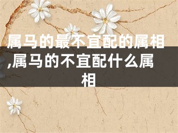 属马的最不宜配的属相,属马的不宜配什么属相