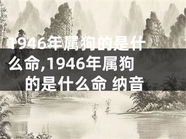 1946年属狗的是什么命,1946年属狗的是什么命 纳音
