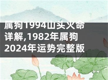 属狗1994山头火命详解,1982年属狗2024年运势完整版