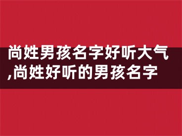 尚姓男孩名字好听大气,尚姓好听的男孩名字