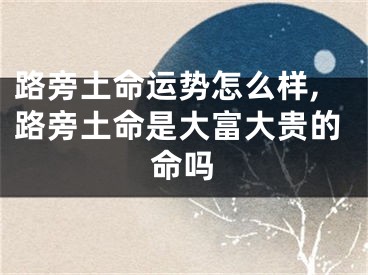 路旁土命运势怎么样,路旁土命是大富大贵的命吗