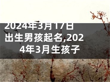 2024年3月17日出生男孩起名,2024年3月生孩子