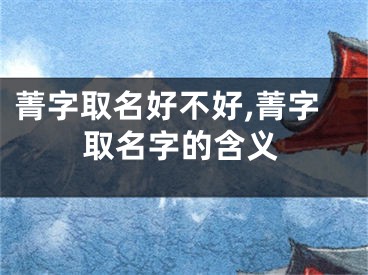 菁字取名好不好,菁字取名字的含义