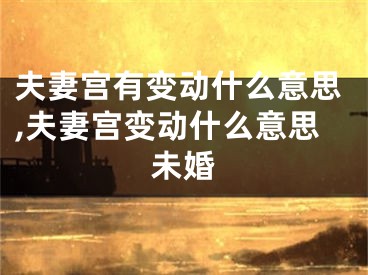 夫妻宫有变动什么意思,夫妻宫变动什么意思未婚