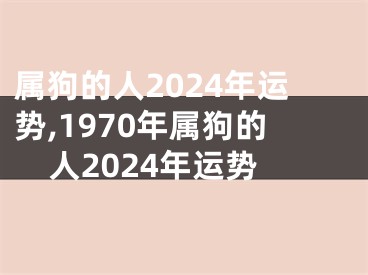 属狗的人2024年运势,1970年属狗的人2024年运势