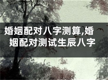 婚姻配对八字测算,婚姻配对测试生辰八字