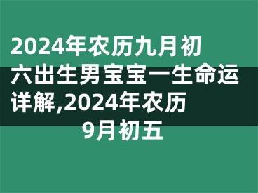 2024年农历九月初六出生男宝宝一生命运详解,2024年农历9月初五