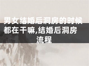 男女结婚后洞房的时候都在干嘛,结婚后洞房流程