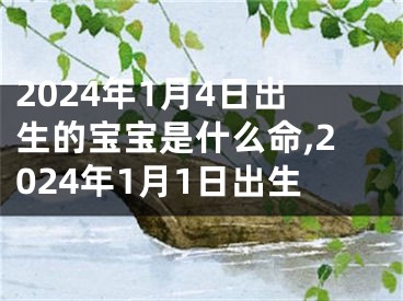 2024年1月4日出生的宝宝是什么命,2024年1月1日出生