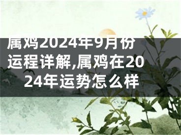 属鸡2024年9月份运程详解,属鸡在2024年运势怎么样