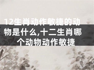 12生肖动作敏捷的动物是什么,十二生肖哪个动物动作敏捷