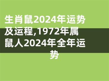 生肖鼠2024年运势及运程,1972年属鼠人2024年全年运势