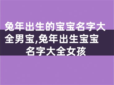 兔年出生的宝宝名字大全男宝,兔年出生宝宝名字大全女孩