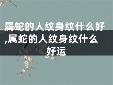 属蛇的人纹身纹什么好,属蛇的人纹身纹什么好运