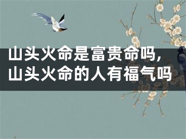 山头火命是富贵命吗,山头火命的人有福气吗