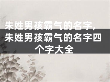朱姓男孩霸气的名字,朱姓男孩霸气的名字四个字大全