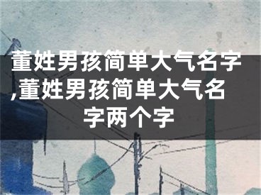 董姓男孩简单大气名字,董姓男孩简单大气名字两个字