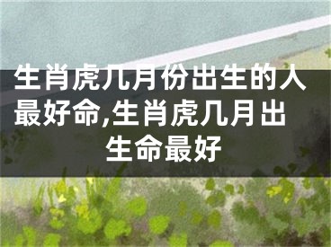 生肖虎几月份出生的人最好命,生肖虎几月出生命最好