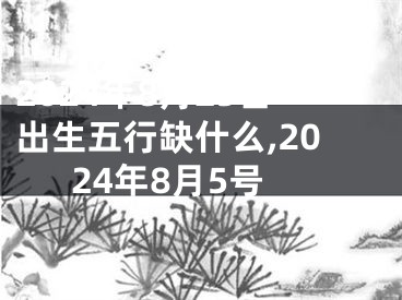 2024年8月25日出生五行缺什么,2024年8月5号