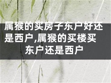 属猴的买房子东户好还是西户,属猴的买楼买东户还是西户