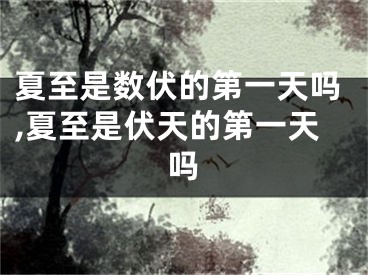 夏至是数伏的第一天吗,夏至是伏天的第一天吗