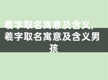 羲字取名寓意及含义,羲字取名寓意及含义男孩