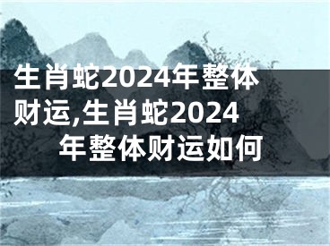 生肖蛇2024年整体财运,生肖蛇2024年整体财运如何