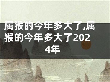 属猴的今年多大了,属猴的今年多大了2024年