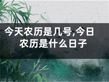 今天农历是几号,今日农历是什么日子
